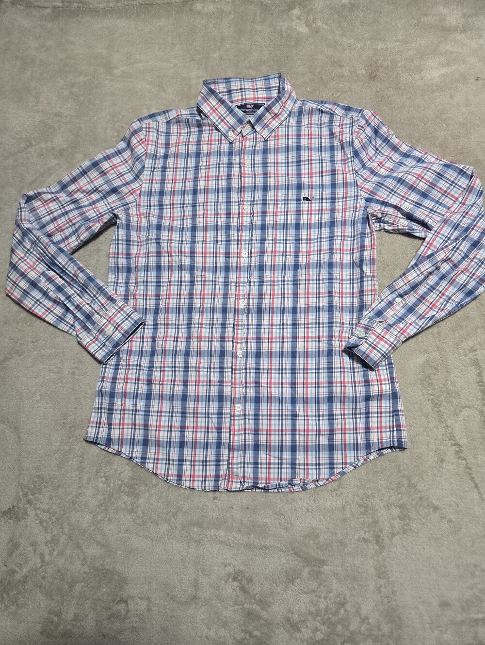 Vineyard Vines Men's Plaid Button-Down Slim Fit Tucker Shirt Size Medium Logo